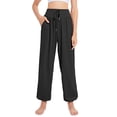 thumbnail image 1 of Pantalones de Yoga Casuales, Cómodos y de Pierna para Mujer Negro S, 1 of 7