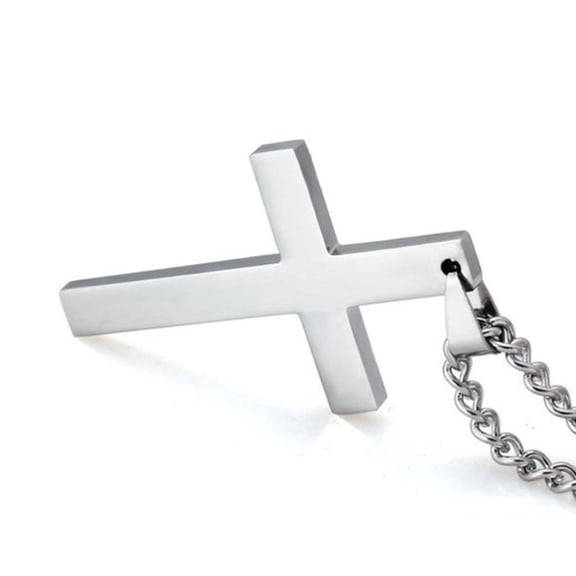 Plain Simple Pendant Cross Necklace Chain Men Jewelry Gift Black/gold/sliver V7X0 H0F5