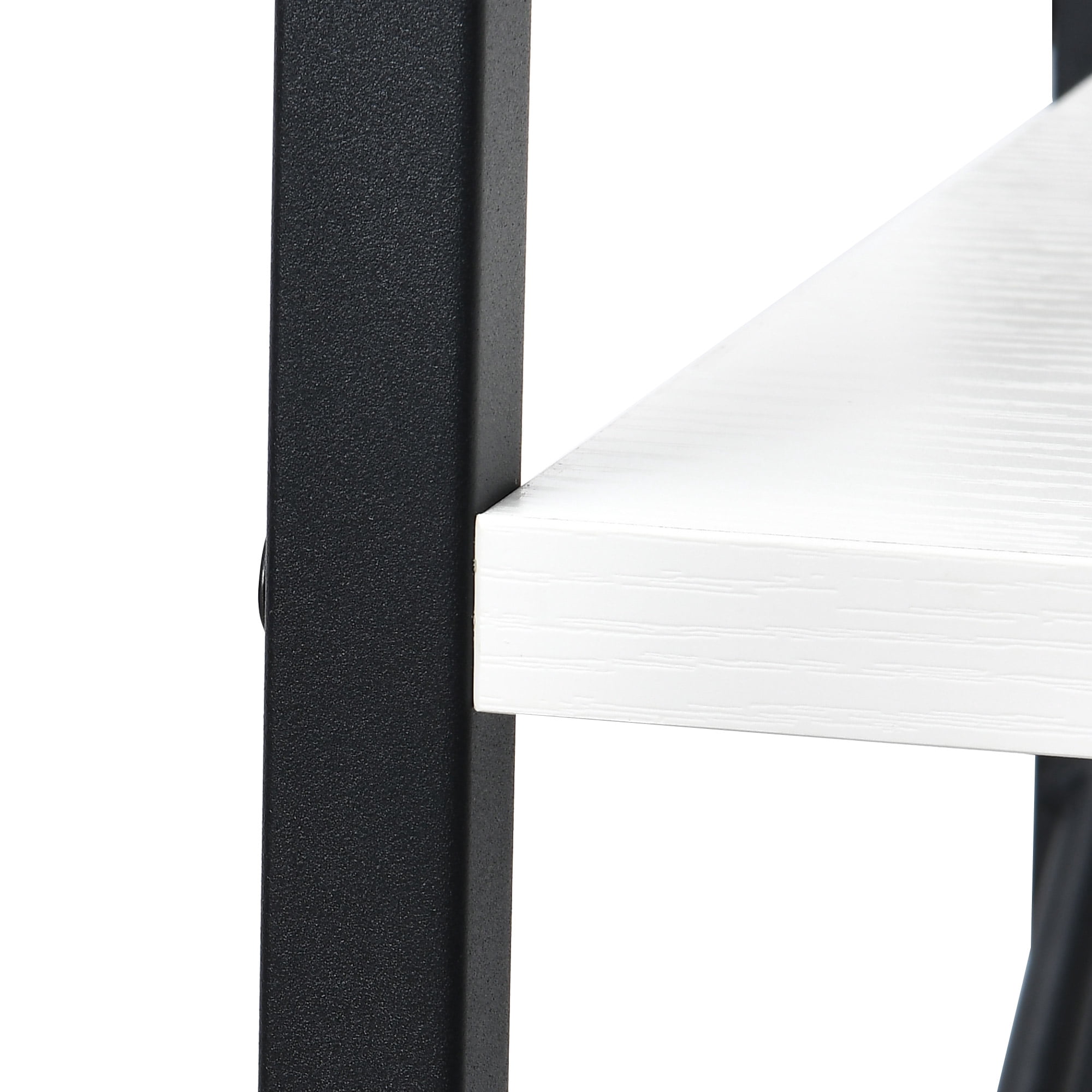 Dextrus 3-Tier Bookshelf, Ladder Bookcase, Industrial Freestanding Book Shelf Modern Open Display Storage Organizer Book Shelves for Bedroom, Living Room and Home Office, Black and White