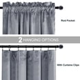 thumbnail image 4 of JIUZHEN Grey Velvet Curtains 96 inches for Living Room - Soft Retro Blackout Velvet Drapes Rod Pocket Room Darkening Thermal Insulated for Bedroom/Gallery, 52W x 96L, 2 Panels with Tiebacks, 4 of 13