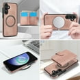 thumbnail image 3 of for Samsung Galaxy S25 Wallet Case, 2-in-1 Magnetic Detachable Card Holder, PU Leather + TPU Shockproof Kickstand Phone Cover, Magnetic Clasp Card Slots Back Case for Galaxy S25, Rosegold, 3 of 5