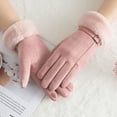 thumbnail image 2 of Guantes cálidos N915 de gamuza de invierno para mujer, de doble capa y con acolchado de terciopelo, para montar con pantalla táctil, 2 of 6