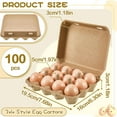 thumbnail image 2 of 100 Pieces Paper Pulp Egg Cartons 3x4 Style Vintage Blank Egg Cartons for Fresh Duck Quail Storage Kitchen Family Farmhouse, 2 of 7