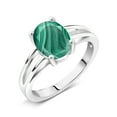 thumbnail image 2 of Gem Stone King 2.50 Ct Oval Green Malachite 925 Sterling Silver Ring, 2 of 4