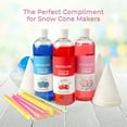 thumbnail image 2 of Nostalgia Snow Cone Syrup Party Kit, 3 x 16 oz Flavored Syrup Set with Cones and Spoon Straws, 2 of 6