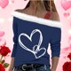 thumbnail image 1 of Xuyuer Valentine Shirt Women Love Heart Graphic Sloping Shoulder Suspender Shirt Funny Valentine's Day Gift Shirts Love Tops, 1 of 7