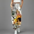 thumbnail image 2 of Xmyrz High Waisted Pants Women Versatile Suitable Floral Printed Leggings Sports Sweatpants Lounge Trousers Casual Trouser, 2 of 4