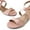 NUDE/PAT, variant on Women's Ankle Strap Low Wedge Sandals