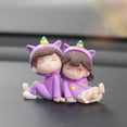 thumbnail image 4 of Cute Small Figurines Resin Miniatures Cartoon Couples Car Decoration Auto Interior Decoration Air Vent Ornaments Dashboard Figurine Accessories D, 4 of 8