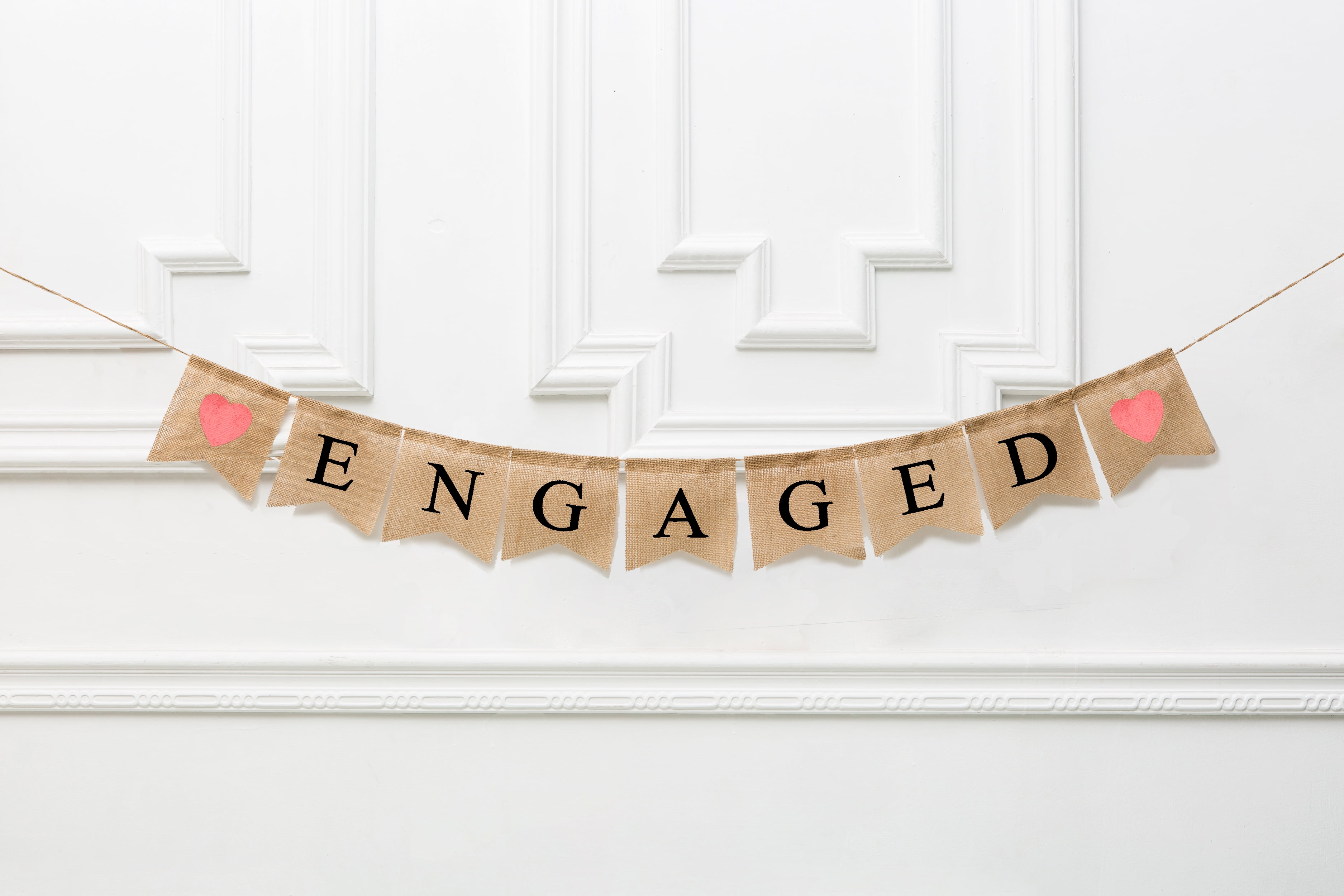 custom wedding engagement bunting, Rose gold personalised hen night banner 