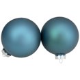 thumbnail image 4 of Northlight 4pc Shiny and Matte Glass Ball Christmas Ornament Set 4" - Turquoise Blue, 4 of 5