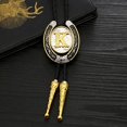 thumbnail image 4 of Bolo Tie for Men- Golden Initial Letter ABCDMJR to Z Western Cowboy Bolo Tie for Women, 4 of 12