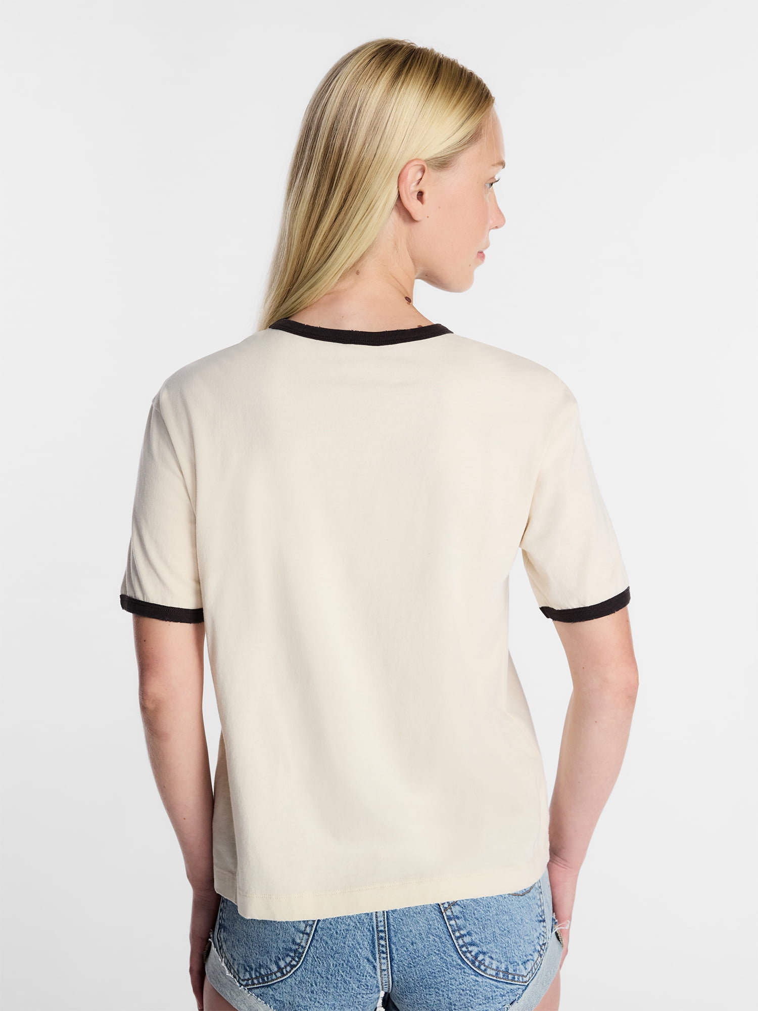 Kacey Lee Women's What I Am Graphic Ringer Tee with Short Sleeves