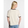 thumbnail image 3 of Kacey Lee Women's Giddy Up Graphic Ringer Tee with Short Sleeves, Sizes XXS-XXL, 3 of 5