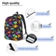 thumbnail image 3 of Disketp Colorful Dinosaur print Canvas Backpack Lightweight Travel Daypack Student Rucksack Laptop Backpack-, 3 of 5