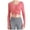 Pink, variant on Kaemgyyd Sweater for Women Trendy Long Sleeve Color Block Pullover V-Neck Lightweight Knit Casual Button Tops