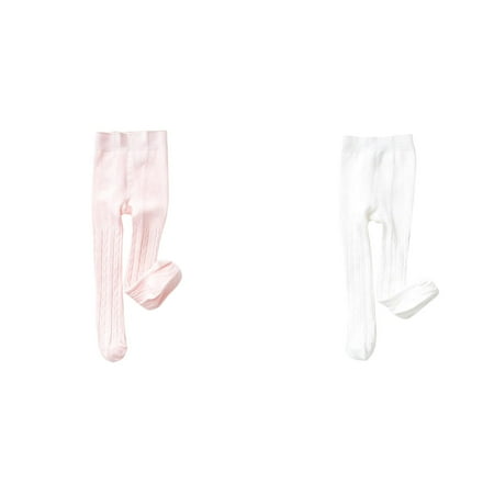 (2-Pack) Kcodviy Kids Baby Girls Tights Little Girl Workout Clothes Toddler Cable Knit Warm Sweatpants for Girls Leggings Seamless Stretchy Stockings for Girls Pantyhose Winter Socks