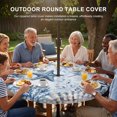 thumbnail image 3 of Round Outdoor Tablecloth with Umbrella Hole and Zipper, Blue Starfish Coastal Tablecloth with Elastic Waterproof, Seaside Summer Ocean Shell Conch Patio Table Covers for 36" - 44" Picnic Pool Tables, 3 of 9