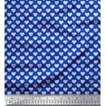 thumbnail image 1 of Soimoi Blue polyester Crepe Fabric Pink Heart Fabric Prints By Yard 52 Inch Wide, 1 of 5