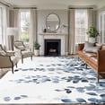 thumbnail image 3 of Blue Grey Area&nbsp;Rug 5x8ft Eucalyptus Leaves Pastoral Plants Farmhouse Non-Slip&nbsp;Washable Square&nbsp;Rugs Soft Felt Indoor Floor Mat for Bedroom Kitchen Living Room Bathroom, 3 of 9
