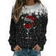 thumbnail image 1 of Gibobby Sudaderas para mujer navidad Sudadera con capucha de manga larga con cuello redondo y estampado de copa de de de nieve navideño para mujer(Negro,XG), 1 of 4