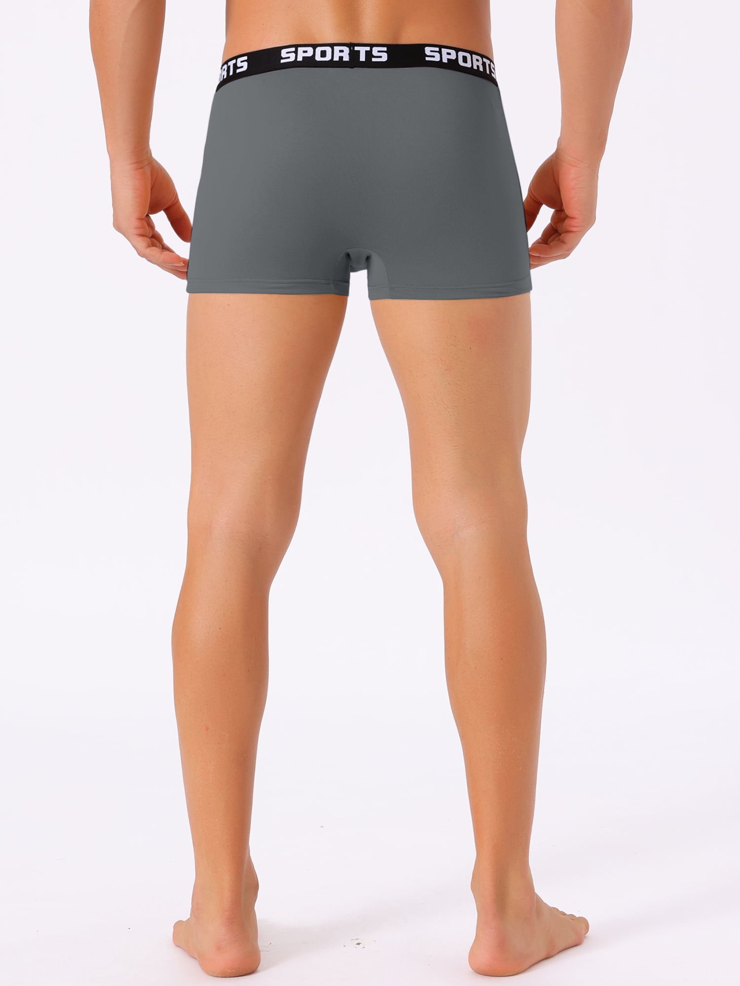 DARING DIVA Men's Lightweight Short Leg Stretch Boxer Briefs 28 Dark Gray