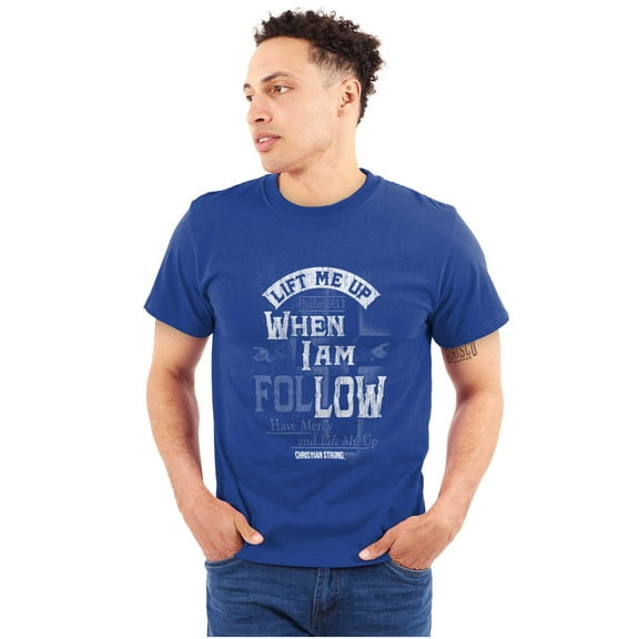 Lift Me Up When Psalm 9:13 Christian Plus Size Crewneck Graphic Tee Shirt Brisco Brands 4X