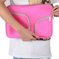 thumbnail image 3 of 11'' Water-resistant Laptop Sleeve Case Bag,iClover Thickest Protective Zipper Slim Handle Laptop Case Cover for Macbook Apple Samsung Chromebook HP Acer Package Notebook Case Bag Pink, 3 of 9