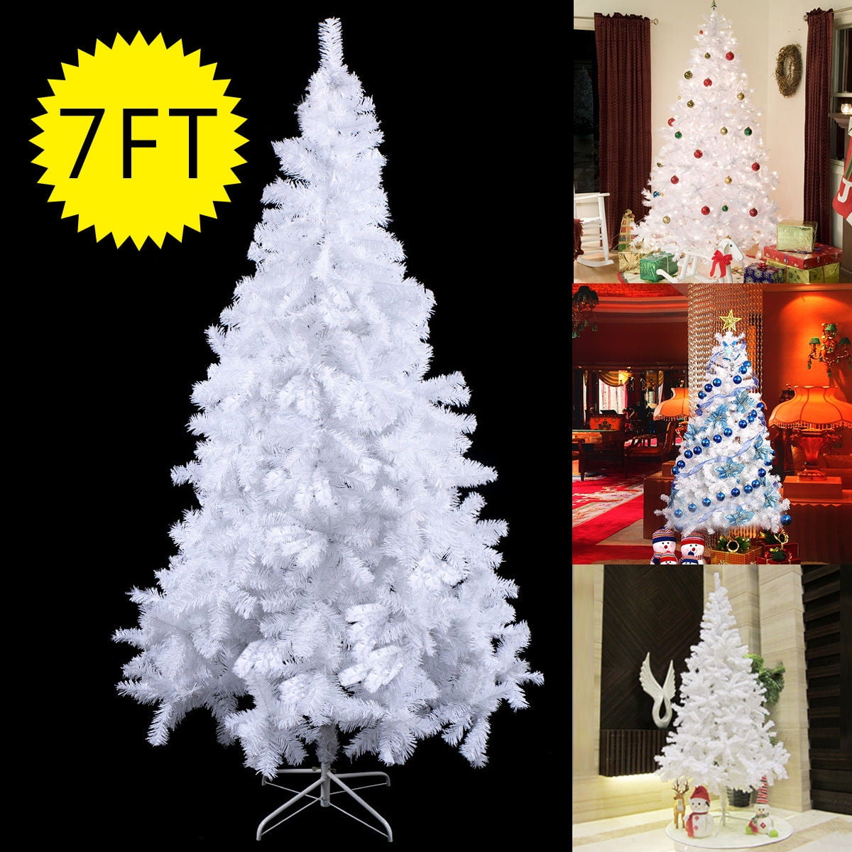 6FT Artificial Christmas Tree W Steel StandWhite Walmartcom 6FT Artificial Christmas Tree W Steel StandWhite Walmartcom