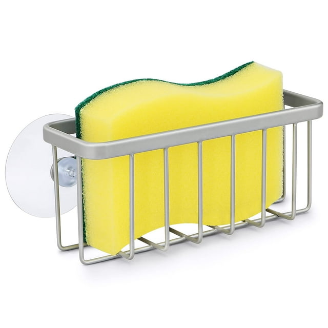 Soporte de esponja HLOOL para fregadero de cocina plateado