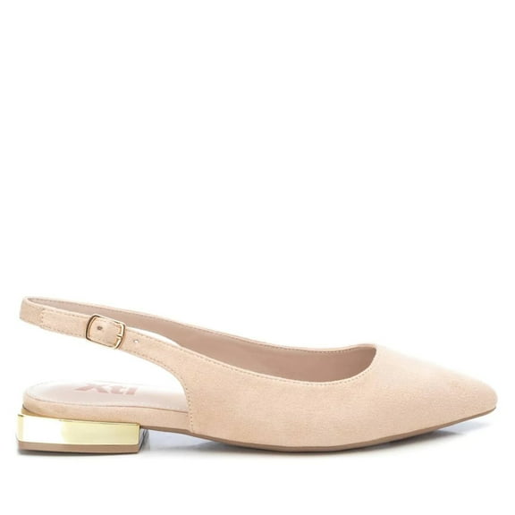 Women's Slingback Suede Flats By XTI, 14106504 Beige