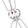 thumbnail image 3 of POYOGA Broken Heart Blue/green/brown/Red Rhinestones Necklace Best Friend Forever 4 Pcs Stitching Necklace Friendship Gifts, 3 of 15