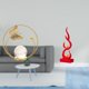 thumbnail image 2 of Estatua de bola de cristal abstracta, escultura de fuego, figura de hierro, adorno decorativo, material artístico de calidad, base estable, ad, 2 of 8