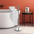 thumbnail image 5 of MyGift Freestanding Modern Metal 3 Swivel Arm Towel Holder Rack, Silver, 5 of 6