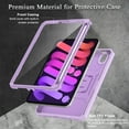 thumbnail image 4 of Soke iPad Mini 6th Generation Case 2021 Released, with Built-in Screen Protector, Rugged Shockproof Full Protective Cover with Pencil Holder & Kickstand for Apple iPad Mini 6 8.3 Inch(Violet), 4 of 7