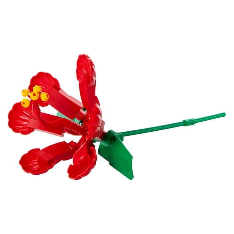 es Braque、BOUQUET、海外版超希少レゾネ、新品額付 Block Tech Buildable Red Hibiscus Flower Bouquet - 72 Pieces Lego