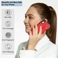 thumbnail image 4 of Allytechgroup 2024 New Trendy Back Case Cover for Apple iPhone Xr 6.1", Premium PU Leather Luxury Design with Ring Holder Stand Bracket Bumper Shockproof Phone Case for Girls Women, Red, 4 of 8