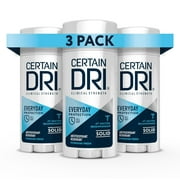 Certain Dri Everyday Strength Clinical Antiperspirant Solid Deodorant (3 Pack) Hyperhidrosis Treatment for Men & Women, Morning Fresh, 2.6oz