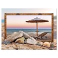thumbnail image 2 of Effet Encadré Siège de Plage - Impression sur Toile de Bord de Mer, 2 of 3