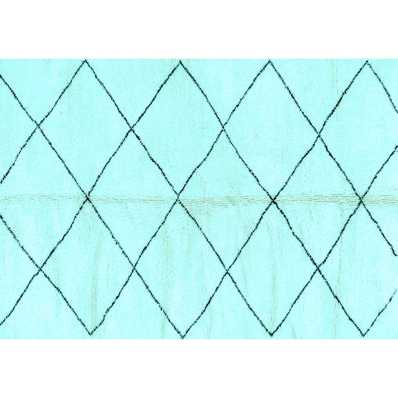 Ahgly Company Indoor Rectangle Solid Light Blue Modern Area Rugs, 2' x 5'