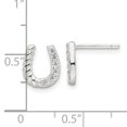 thumbnail image 4 of Auriga Fine Jewelry 925 Sterling Silver E-Coating Cubic Zirconia Horseshoe Stud Earrings for Women, 4 of 5