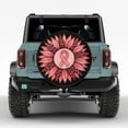 thumbnail image 3 of Pink Ribbon Awareness Sunflower Leopard Waterproof Fabric Spare Tire Cover, Breast Cancer Tire Decor For Suv Rv Camper Trailer Truck 14 15 16 17 18In. Gifts In Breast Cancer Awareness Month, 3 of 5