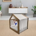 thumbnail image 3 of Modern Pet House, Geometrical Diamonds Square Shaped Striped Crosses with Dots Image Print, Outdoor & Indoor Portable Dog Kennel with Pillow and Cover, 5 Sizes, Sage Green and White, by Ambesonne, 3 of 5