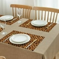 thumbnail image 3 of Vintage Leopard Print Dining Table Placemats Set of 4, Flax Linen Heat Resistant Wrinkle Free with Artistic Cheetah Pattern for Classic Jungle Decor Style, 3 of 6