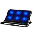 thumbnail image 1 of Enfriador de computadora portátil USB dual con 6 ventiladores LED silenciosos para ventilador de enfriamiento de computadora portátil de 15.6-17 pulgadas Negro Jinwen Refrigerador portátil, 1 of 8