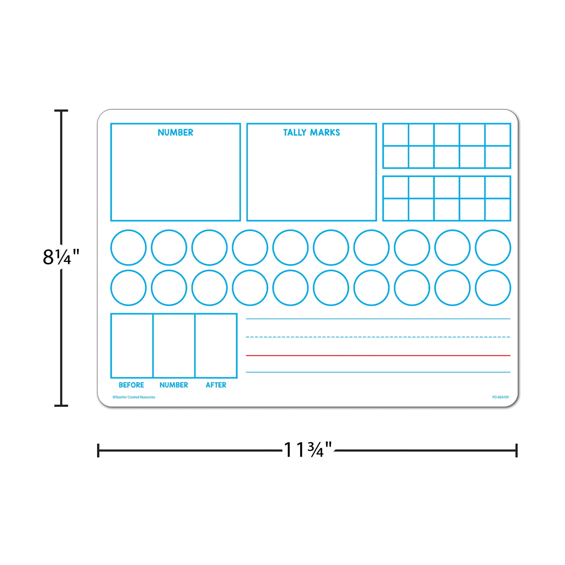 Teacher Created Resources Double-Sided Learning Numbers 1-20 Dry Erase Boards, Pack of 10