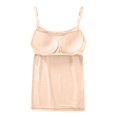 thumbnail image 4 of GlTpooo Women's Cami With Built-In Shelf Bra Plus Stretch with Adjustable Spaghetti Straps Basic Undershirt Layer Tank Top Beige S, 4 of 4