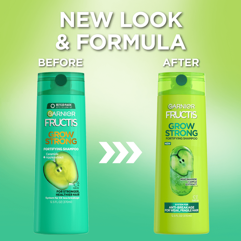 Garnier Fructis Grow Strong Extract, Ceramide with oz fl 12.5 Apple and Shampoo Fortifying