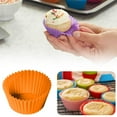 thumbnail image 3 of Reusable Silicone Cupcake Baking Cups 6 Pack, 2.75 Inch Cups, & Non-Stick Muffin Liners for Party Valentines Christmas St. Patrick,6 Rainbow Colors (Pack of 6,Multicolor), 3 of 8