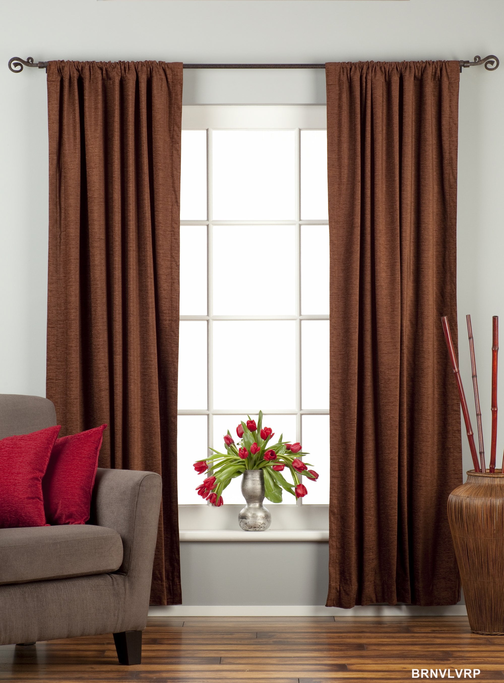 Brown Rod Pocket Velvet Curtain Drape Panel Piece Walmart Com